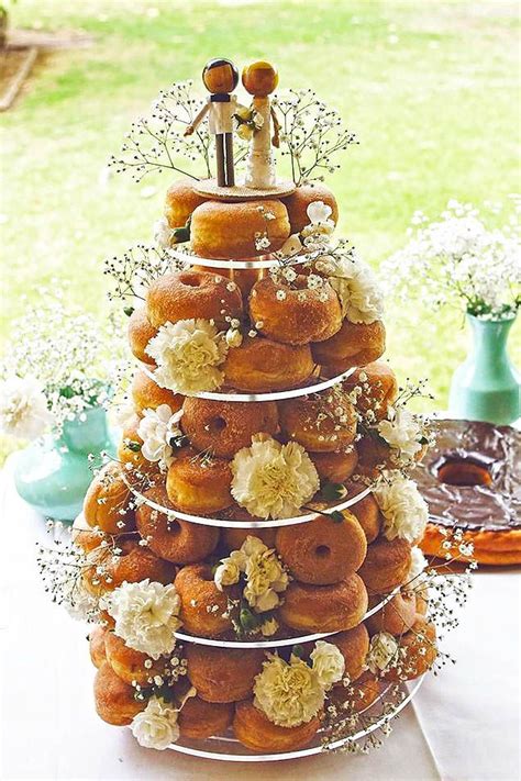 Wedding Cake Alternatives To Save Cash Doughnut Wedding Cake Wedding Donuts Donut Wedding Cake