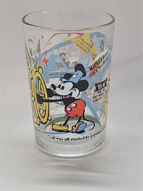 Mcdonalds Walt Disney 100 Years Of Magic Glass Mickey Mouse Steamboat