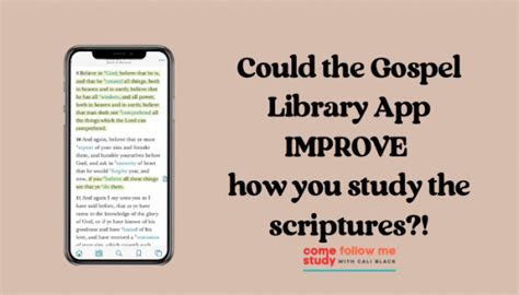 Gospel Library App Free Course Come Follow Me Study With Cali Black
