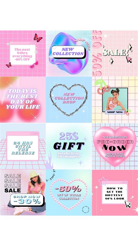 Instagram Post Templates For Canva In Y2k Aesthetic Perfect