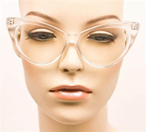 Large Cat Eye Rockabilly Nikita Sexy Pinup Clear Lens Women Glasses Lux