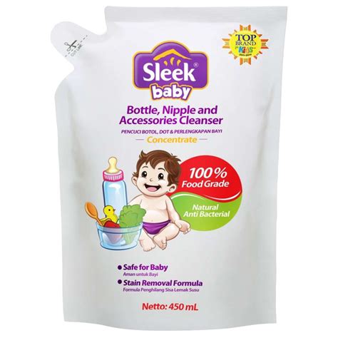 Jual Sleek Baby Pencuci Botol Dot Dan Perlengkapan Bayi Refil 450ml