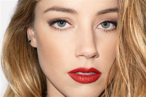 Closeup Face 720P Actress Amber Heard Blonde Amber Women Heard