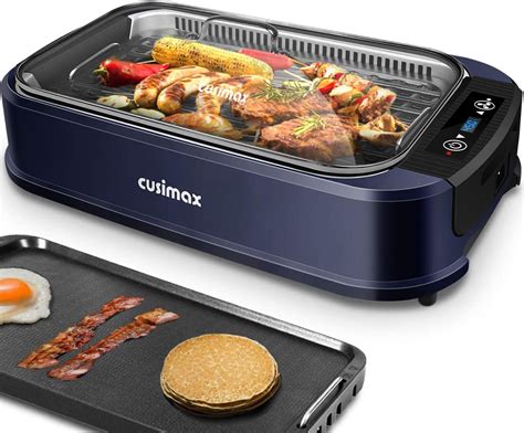 Indoor Grill Electric Grill Griddle Cusimax Smokeless Grill 1500w