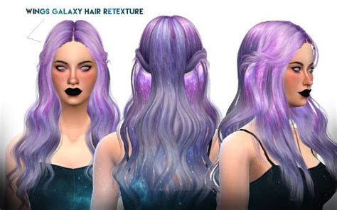 Galaxy Cc Collection 1 Wings Hair Retexture Sims Hair Sims 4 Anime