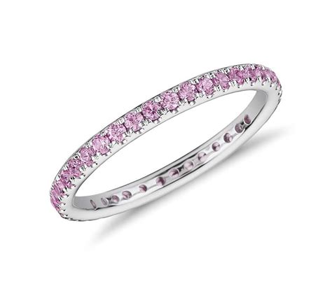 Riviera Pavé Pink Sapphire Eternity Ring in k White Gold mm Pink sapphire jewelry