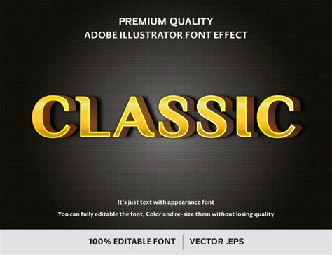 Premium Vector Classic 3d Editable Font Effect