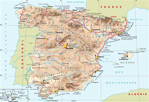 Quelle est la carte de l'espagne ? Espagne - Carte géographique » Vacances - Guide Voyage