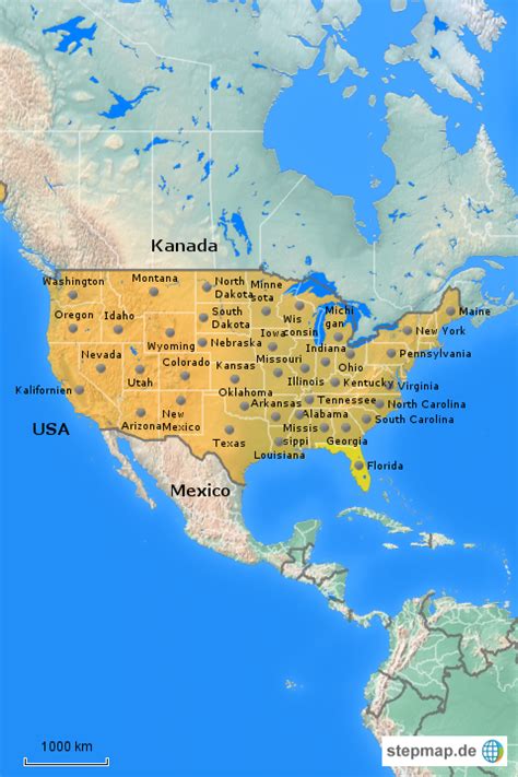 Stepmap Usa 2 Landkarte Für Nordamerika