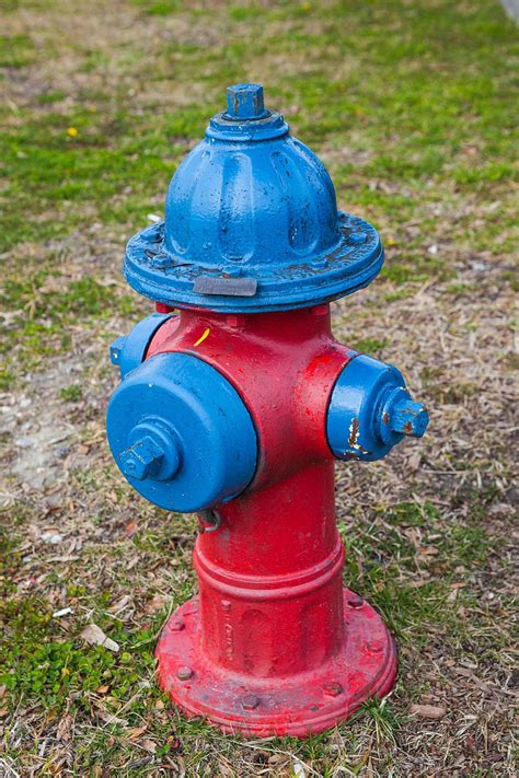 Hd Wallpaper Fire Hydrant Blue Green Red Water Protection Metal