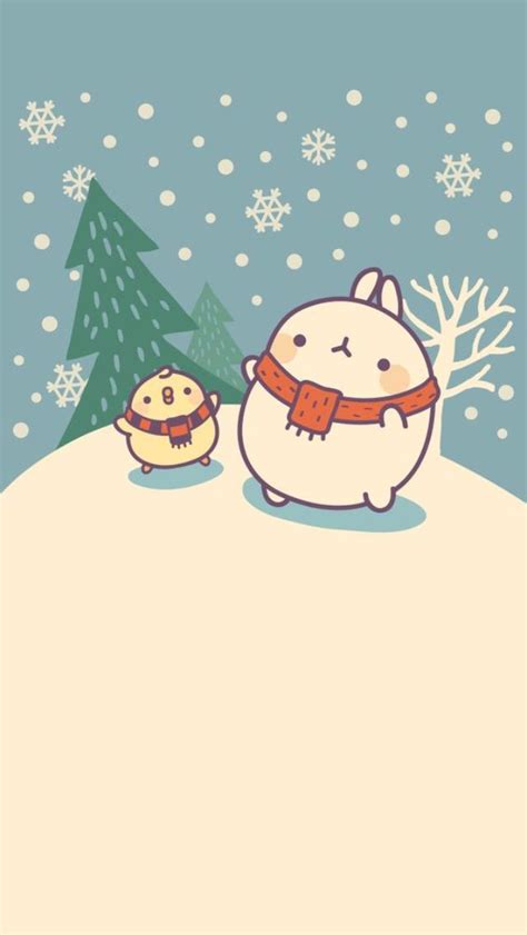 Molang Christmas Tap To See More Cute Christmas Wallpapers