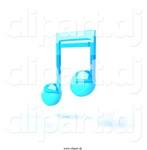 Vector Clipart Of A Blue Floating 3d Music Note By Julos 11780