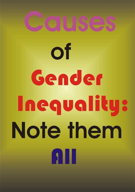 Causes Of Gender Inequality Hubpages