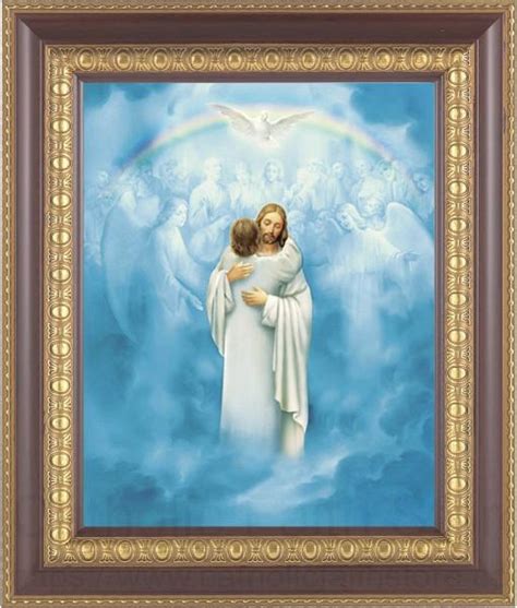 Jesus Embrace At Heavens Gate Framed Print