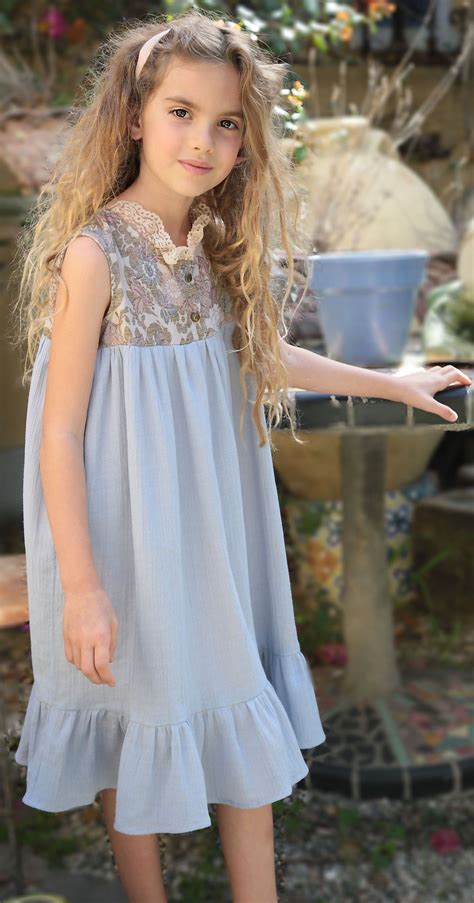 Celia In Blu Floral Kids Designer Dresses Cute Little Girl Dresses