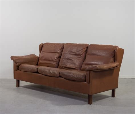 Get insider deals and design ideas! 1970's Danish design three seats sofa in cognac leather ...