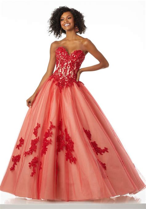 Red And Black Corset Prom Dress