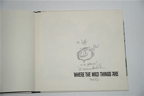 Where The Wild Things Are Maurice Sendak Signed With A Drawing