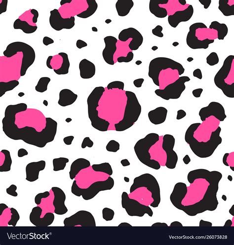 Seamless Pattern Black Pink Leopard Fur Print Vector Image