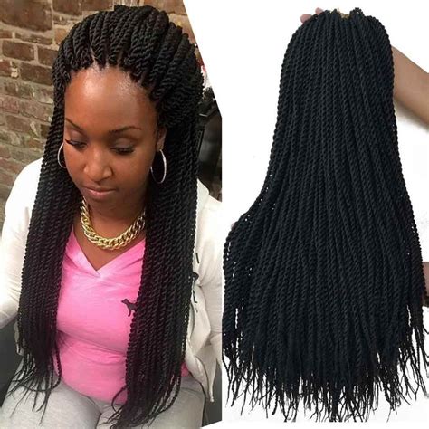 Senegalese Twist 1b Black Crochet Braids Hair Heat Resistant Fiber Syn
