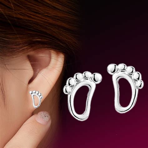 Feet Stud Earrings For Women Earring Earings 925 Sterling Silver