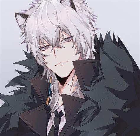 White Wolf Anime Guy Werewolf Anime Boy Anime Boy Wolf Ears And Tail