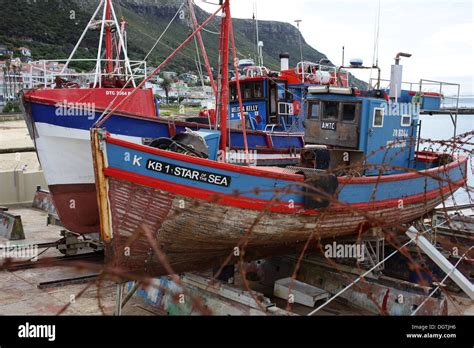 Small Fishing Boats In Dry Dock Stock Photo 62007042 Alamy