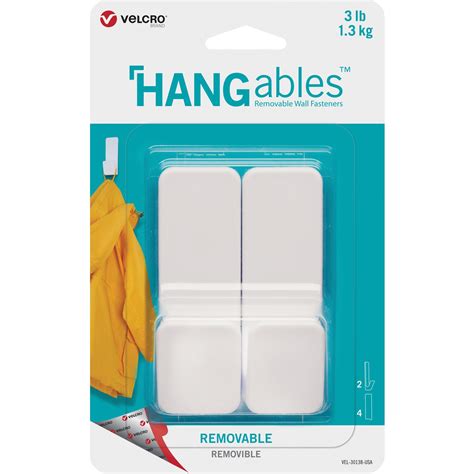 Velcro Hangables Removable Wall Hook White 12 Box Quantity