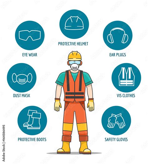 vecteur stock protective and safety equipment or ppe vector illustration helmet and glasses