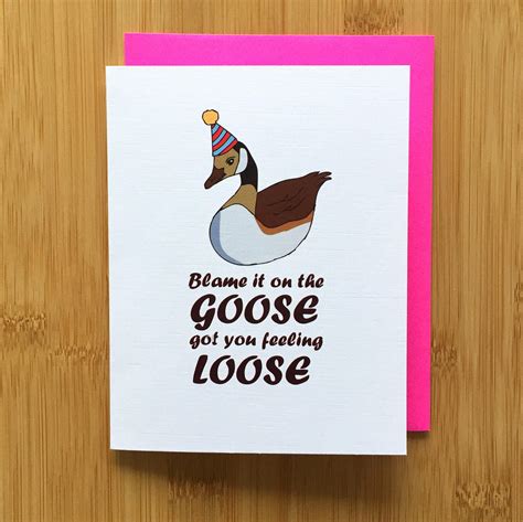 Birthday Goose Card A2 Handmade Tpain Jamie Foxx Blame It Etsy