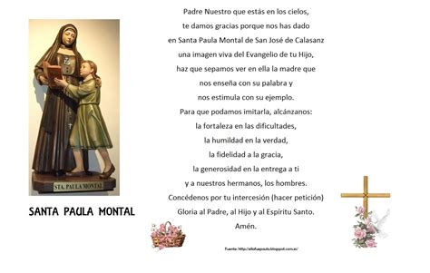 Rincón De La Oración Estampa Oración De Santa Paula Montal