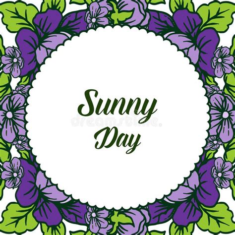 Vector Illustration Blossom Flower Frame With Card Sunny Day Stock