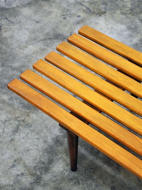 SELECT MODERN: Mid Century Modern Slat Bench or Coffee Table