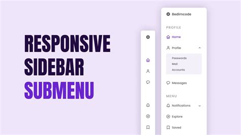 Responsive Sidebar Menu With SubMenu Using HTML CSS And JavaScript