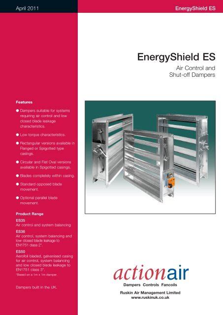 Es Rated Air Control And Shut Off Dampers Actionair Energyshield