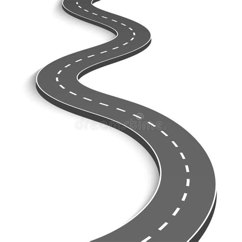 Creative Illustration Of Winding Curved Road Art Design Highway With