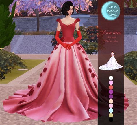 The Sims 4 Roses Dress Cris Paula Sims