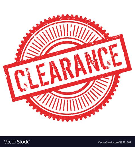 Clearance Stamp Rubber Grunge Royalty Free Vector Image