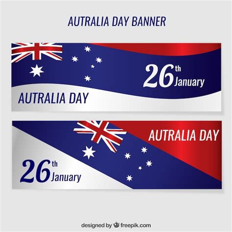Premium Vector Wavy Banners Australia Day Pack