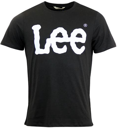 Lee Jeans Retro 70s Indie Classic Logo Crew Neck T Shirt In Black