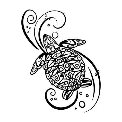 Mandala Sea Turtle Coloring Page Download Print Now