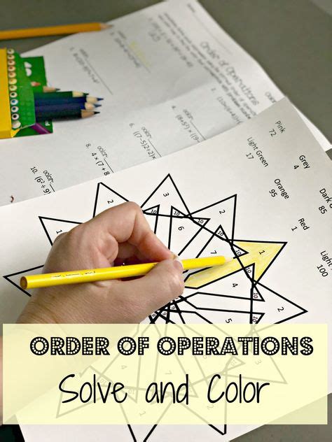 On these very basic order of operations worksheets and task cards, expressions and equations have no parenthesis and no exponents. Order of Operations Coloring Sheet {Order of Operations Worksheet} {PEMDAS} | Order of ...