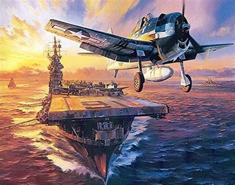 Military Warships Seascape Paint By Number Numeral Paint Aircraft