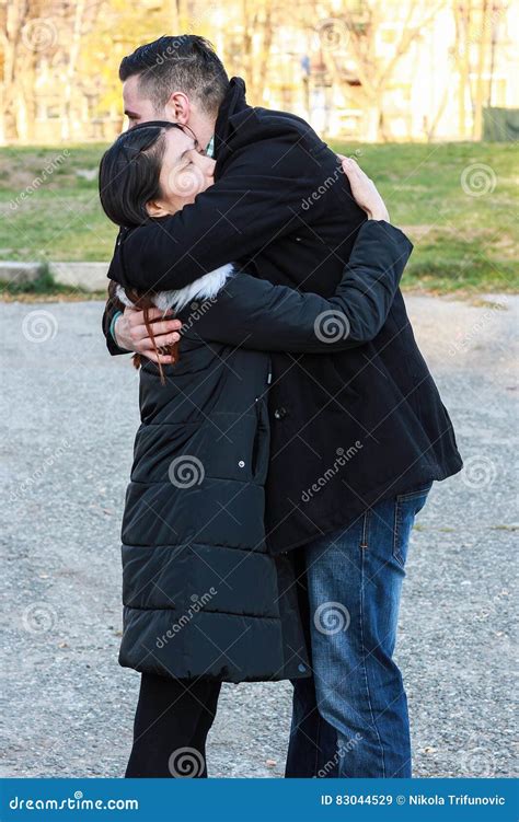 Interracial Couple Hugging Outdoor Stock Image Image Of Mixed Hands 83044529
