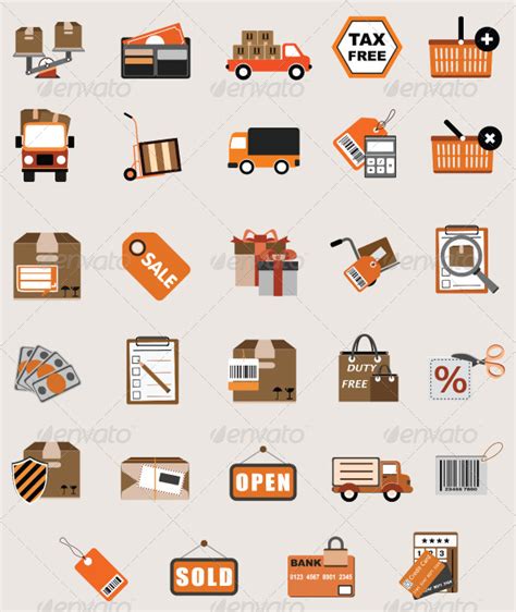 Flat Vector Business Shopping Icon Illustrations By