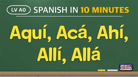 9 Spanish Basics Lesson Aquí Acá Ahí Allí Allá Youtube