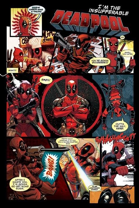 11x17 print is framed to. Deadpool - Panels Poster | Sold at Europosters