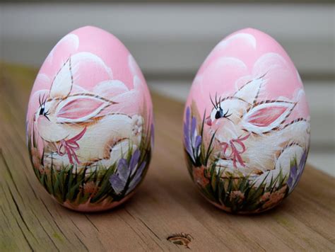 Easter Bunny Egg Hand Painted Bunny Egg Hand Painted Wooden