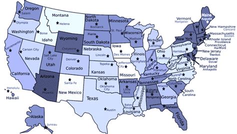 a big map of the united states with capitals printable map