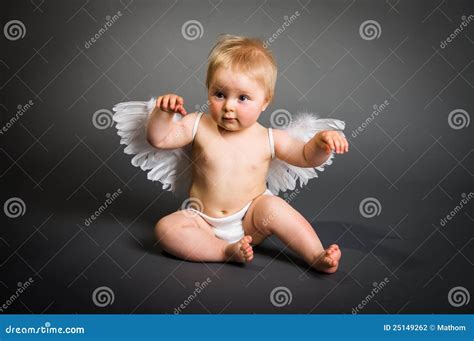 Infant Baby With Angel Wings Stock Photography Image 25149262